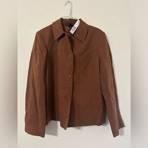 Linda Allard Ellen Tracy Temu Sienna Linen Cotton Blend Lined Button Blazer W 16